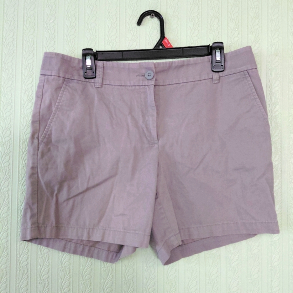 LOFT Grey Womens Shorts Cotton Chino Style Preppy Spring Summer Size 8